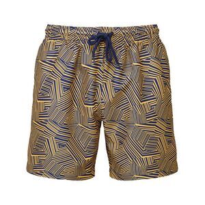 Wombat Mens Patterned Swim Shorts / Navy/Mustard